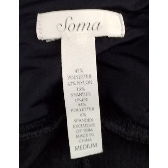 Soma Black Velour Textured Maxi Dress Adjustable Straps M - Picture 6 of 7